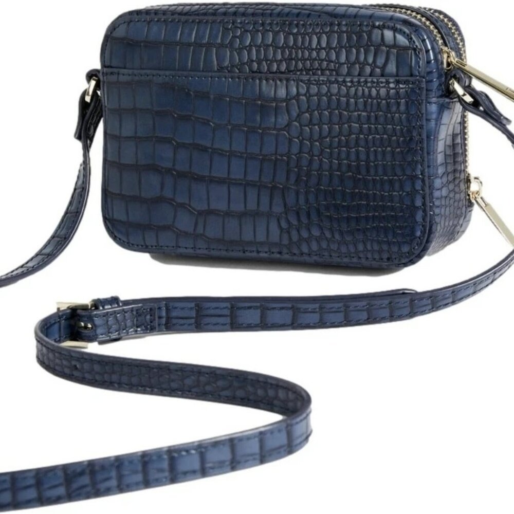 Ted Baker Stina Double Zip Mini Camera Bag (Navy Blue). - Picture 6 of 8